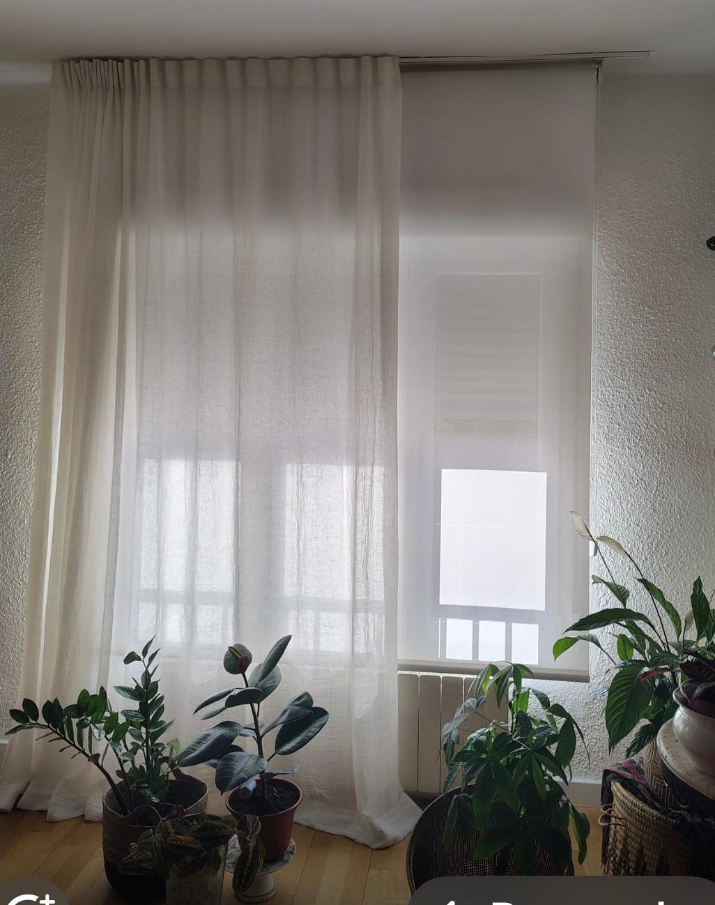Cortinas lino translúcidas